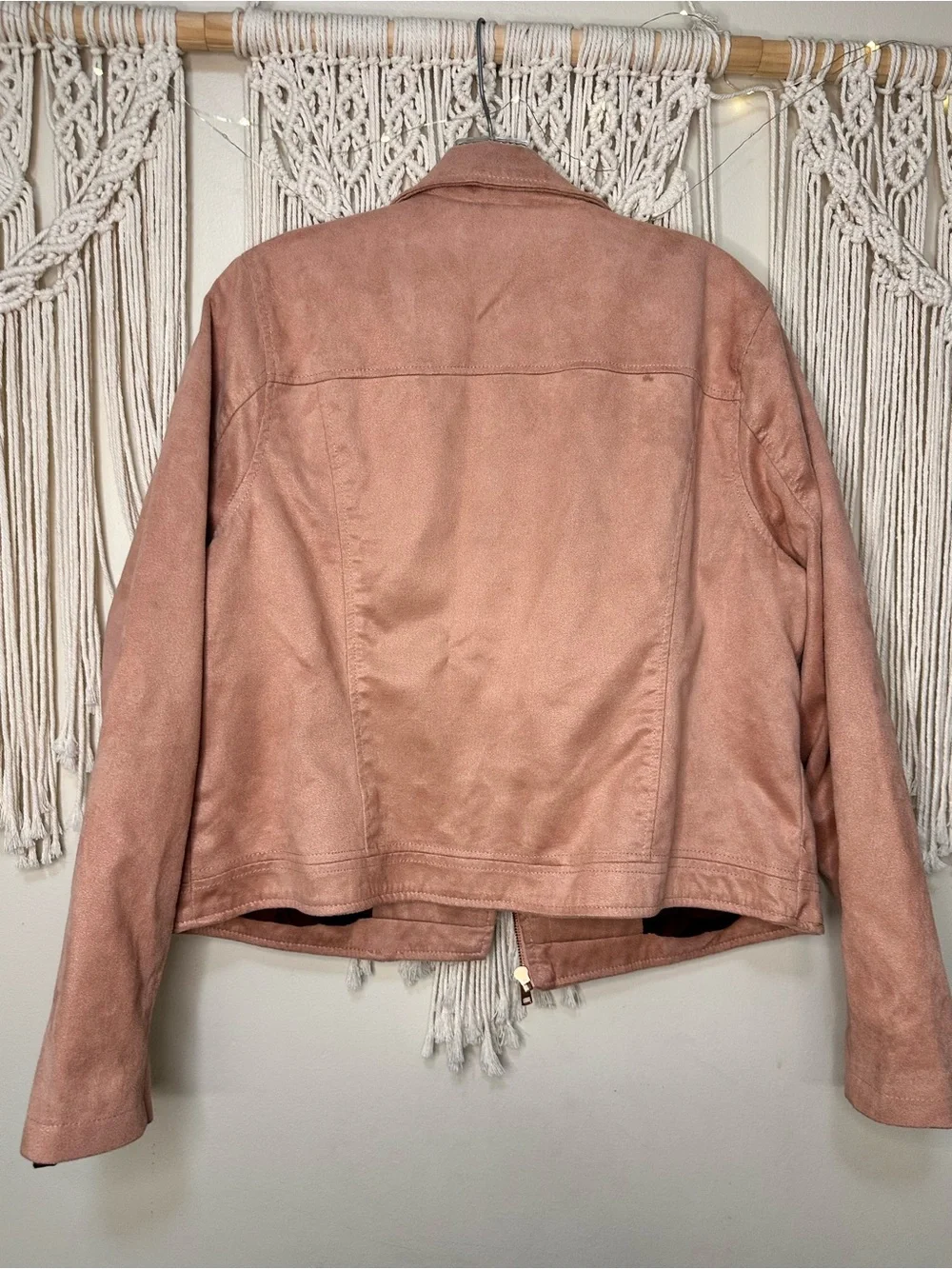 a new day Dusty Blush Faux Suede Moto Jacket